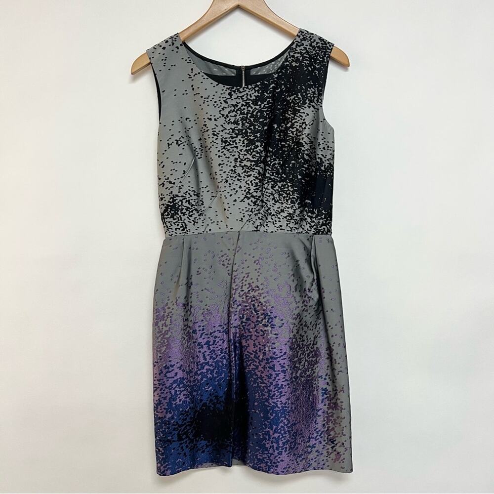 Narciso Rodriguez Runway Formal Event Sheath Dress Artsy Black Gray Purple US 6